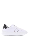 Philippe Model Temple Leather Low-top Sneakers In Bianco/nero