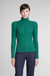 Zimmermann Celestial Cable Stitch Turtleneck Cashmere Blend Sweater In Green
