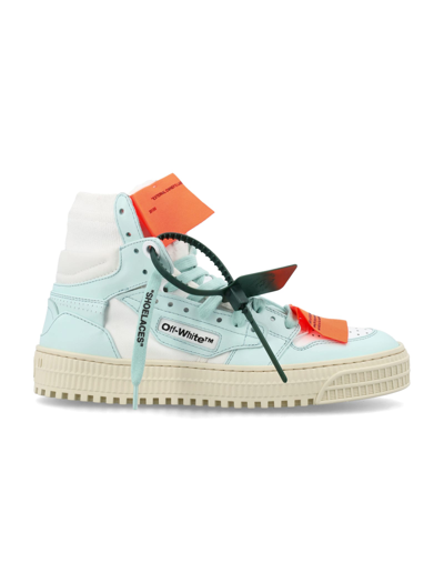 Off-white 20毫米3.0 Off Court皮革运动鞋 In White,green