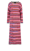 Dsquared2 Multi Stripe Wool Blend Knit Long Dress In Multicolor
