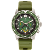 Nautis Caspian Chronograph Strap Watch With Date In Green / Olive / Silver