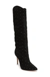 Schutz Maryana Studded Pointed Toe Boot In Black