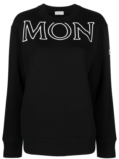 Moncler Logo印花长袖毛衣 In Black