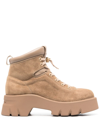 Gianvito Rossi Lace-up Ankle Boots In Brown