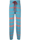 THE ELDER STATESMAN SPEED CHECK KNITTED TRACK trousers