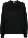 SAINT LAURENT EMBROIDERED LOGO CREW-NECK SWEATSHIRT