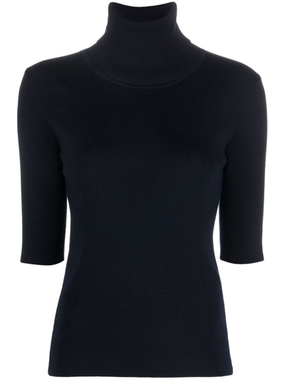 Filippa K Roll-neck Knitted Top In Blue