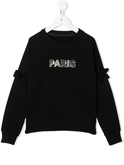 Lapin House Paris Crystal-embellished Sweatshirt In Black