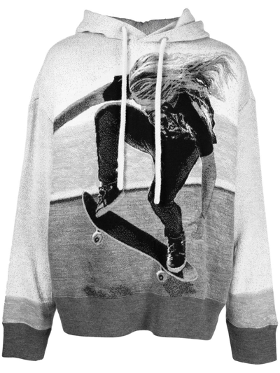 Palm Angels Grayscale Photographic Print Knit Sweatshirt