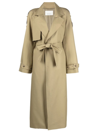 The Frankie Shop Suzanne Long Trench Coat In Neutrals