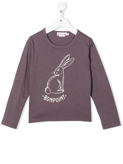 Bonpoint Theia Rabbit-print T-shirt In Purple