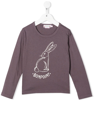 Bonpoint Kids' Theia Rabbit-print T-shirt In Purple
