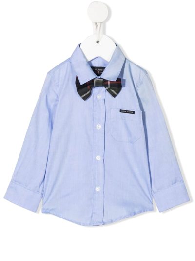 Lapin House Babies' Bow-detail Button-down Shirt In Blau
