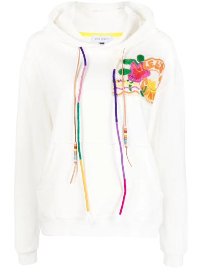 Mira Mikati Let's Flay Away Patch-motif Hoodie In White