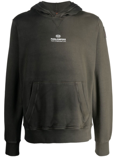 Parajumpers Logo-print Ombre Hoodie In 541201 Black Toubre
