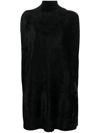 Sapio Roll-neck Knitted Velvet Cape In Black
