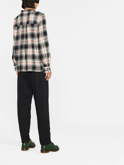 Woolrich Checked Long-sleeve Shirt In Black