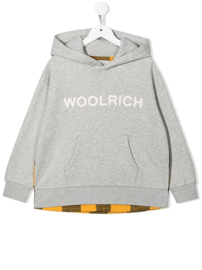 Woolrich Kids' Logo刺绣卫衣 In Grigio