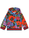Dolce & Gabbana Jersey Hoodie With Meadow Print In Red