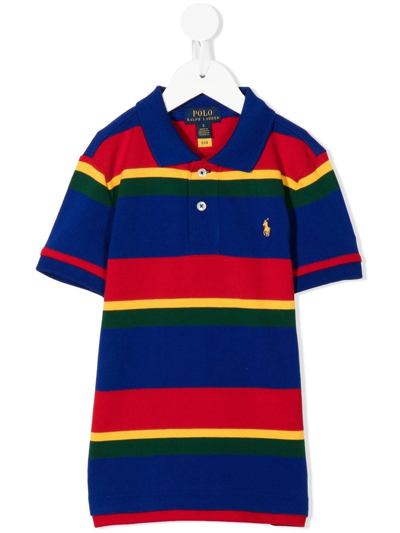 Ralph Lauren Kids' Striped Polo Shirt In Mehrfarbig