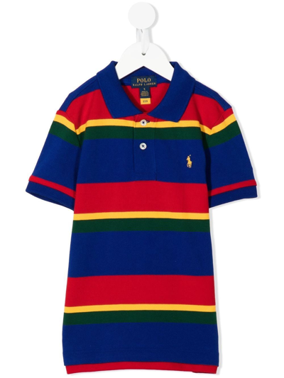 Polo Ralph Lauren Kids' Striped Polo Shirt In Mehrfarbig