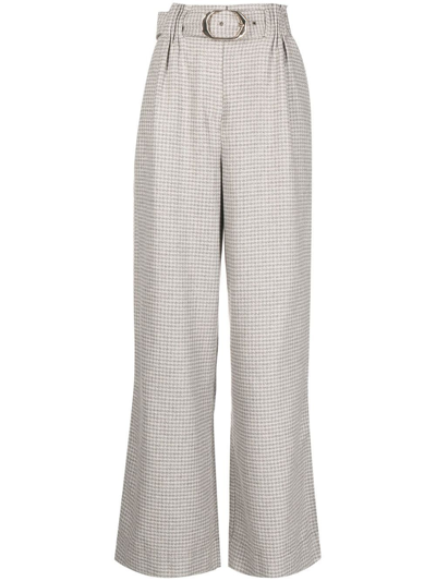 Acler Pacific Houndstooth-pattern Trousers In Gray