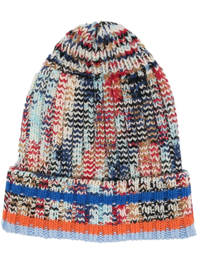 Missoni Chunky Knit Beanie In Blau