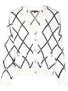 Maje Logo-plaque Cardigan In White