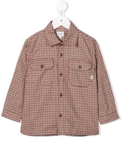 Knot Kids' Gabriel Flannel Shirt In Orange