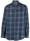 Brunello Cucinelli Tartan-check Long-sleeve Shirt In Blau