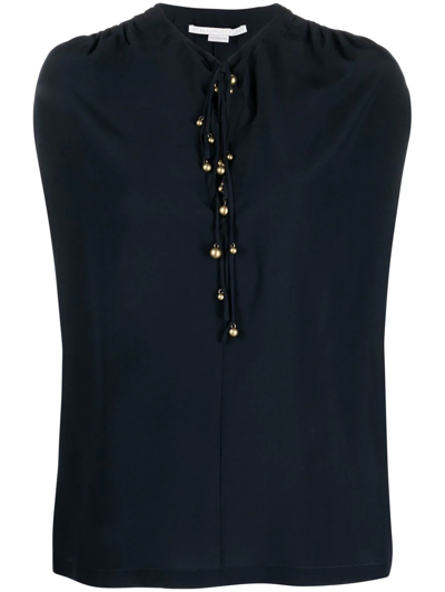 Stella Mccartney Buttoned Silk Blouse In Black
