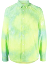 Stain Shade Long-sleeve Tie-dye Shirt In Green