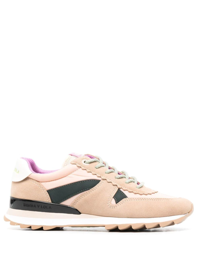 Bimba Y Lola Colour-block Lace-up Trainers In Neutrals