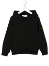 Stone Island Logo-patch Zip-up Hoodie In Schwarz