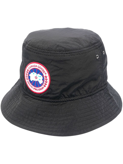 Canada Goose Logo-patch Bucket Hat In Black