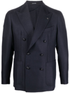 Tagliatore Double-breasted Button Blazer In Blau