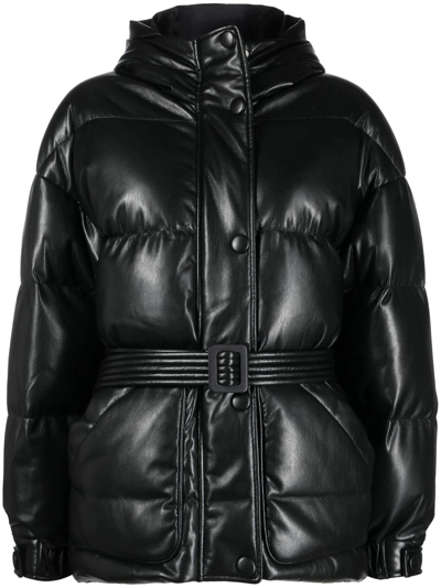 Ienki Ienki Michlin Quilted Faux Leather Down Jacket In Black