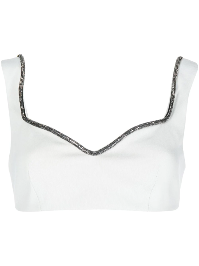 Anouki Cropped Fitted Bustier In Green