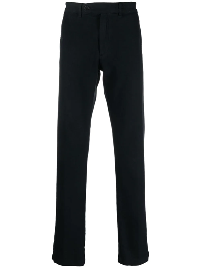 Massimo Alba Straight-leg Cotton-wool Trousers In Blue