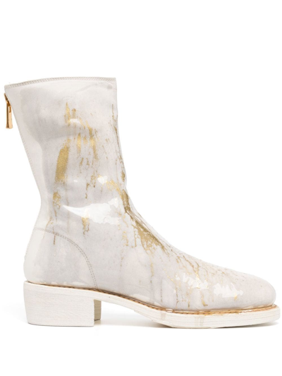 Guidi 40mm Metallic-detail Ankle Boots In White