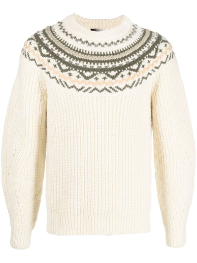 Isabel Marant Étoile Kaec Intarsia-collar Detail Knit Jumper In Neutrals