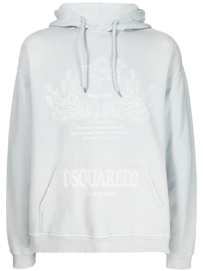 Dsquared2 Logo-print Hoodie In Grey