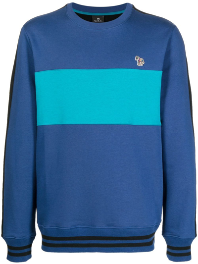 Ps By Paul Smith Logo-print Sweatshirt In Blue