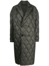 Amiri Double-breasted Quilted Coat In Grün