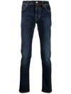 Jacob Cohen Logo-patch Straight-leg Jeans In Blau