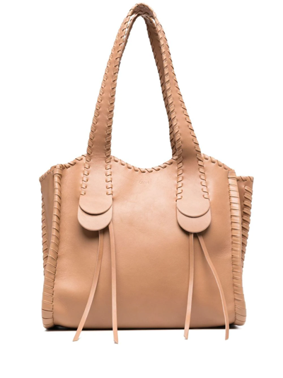 Chloé Mony Fringe-trimmed Tote Bag In Brown