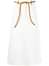 CHLOÉ ROPE-STYLE BELTED MIDI SKIRT