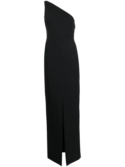 Solace London Nadina One-shoulder Gown In Black