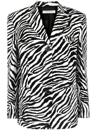 ALESSANDRA RICH ZEBRA-PRINT SINGLE-BREASTED BLAZER