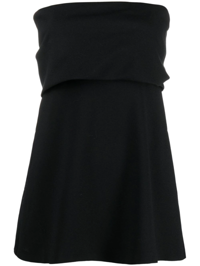 Totême Layered Strapless Crepe Top In Black